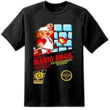 Hermanos Super Mario Retro juego de NES cubierta T camisa Nintendo (S-3XL) camiseta Vintage para hombre, ropa para hombre, talla grande