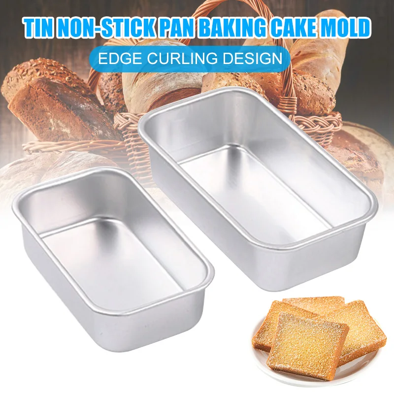 

Aluminum Baking Mould DIY Rectangular Toast Mold Non Stick Loaf Tin Metal Cake Pan Bread Baking Pan Bakeware Cookware Tray