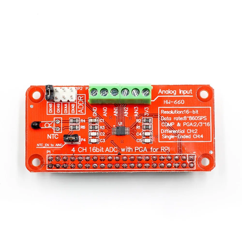 16 бит I2C ADS1115 модуль АЦП 4 канала для Raspberry Pi 3/2 Модель B/B + | Компьютеры и офис