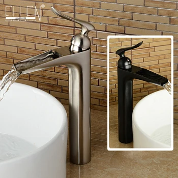 

Brushed nickel bathroom sink faucet single handle single hole bathroom tall faucets cold and hot water tap mixer ELRN12