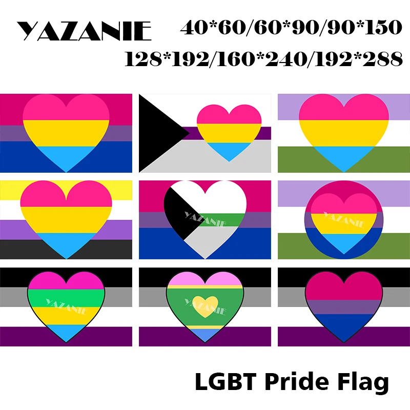 Yazanie Single Or Double Sided Aromantic Queer Agender Polysexuality Genderqueer Pansexual Demisexual Lgbt Rainbow Pride Flag Flags Banners Accessories Aliexpress