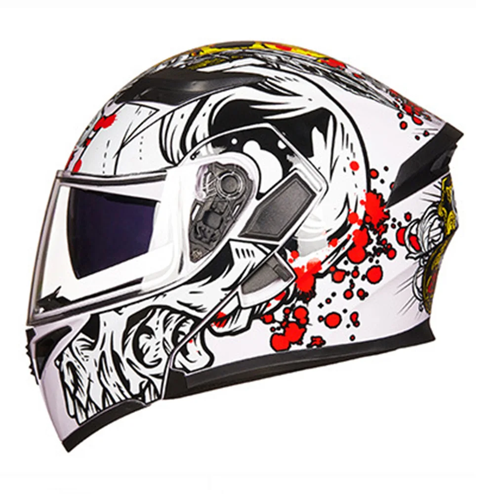 GXT мотоциклетный шлем флип-ап Capacete da Motocicleta мотошлем шлем двойной объектив гоночный шлем для верховой езды шлем для мотокросса - Color: Colour 6