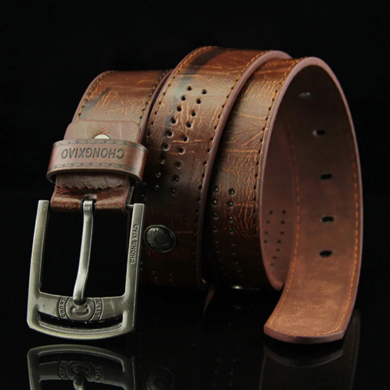 

2020 new men's Cowboys casual and versatile Korean belt with hollow rivets punk men's wide belt