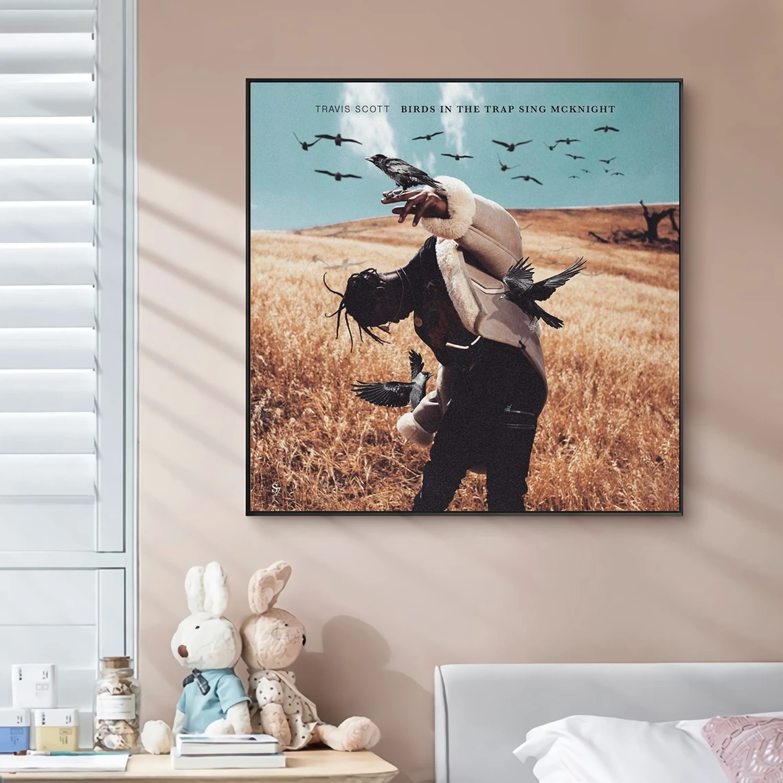 Travis Scott - Birds In The Trap Sing Mcknight Music Album Cover Canvas Poster Music Star Wall Painting Art Decoration Framele