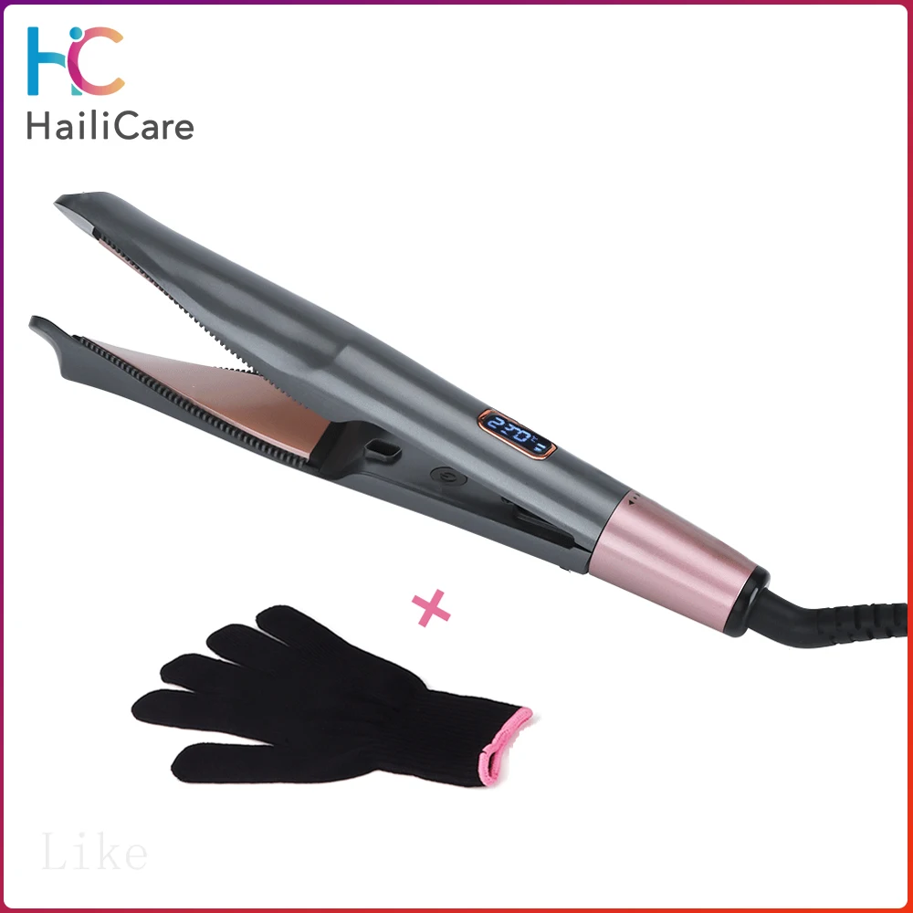 

2 in 1 Hair Curler Straightener Professional Twisted Flat Iron Ceramic Hair Straightener Curling Wand Magic Styling Tools