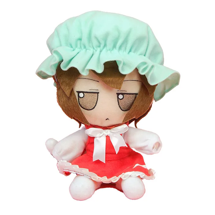 Красный Японское аниме TouHou Project Chen Косплей милая кукла плюшевая подушка Сидящая игрушка для мальчиков и девочек Kawaii Рождественские подарки - Цвет: Красный