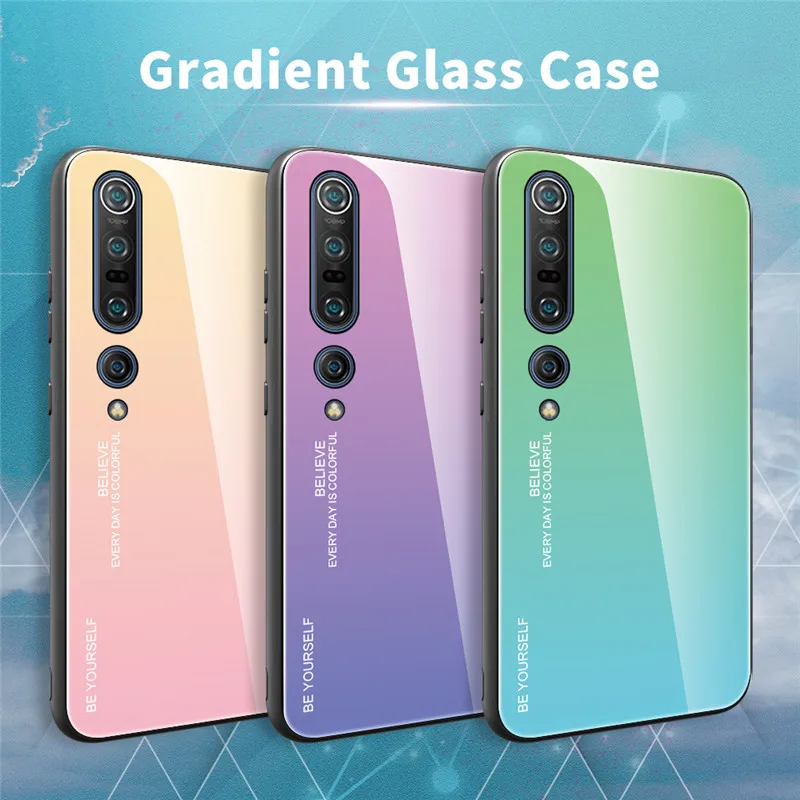 Gradient Tempered Glass Case For XiaoMi Redmi Note 9S 9 8T 8 7 6 5 9T K20 K30 Pro Mi cc9 10 8A 7A A3 Lite Colorful Cove | Мобильные