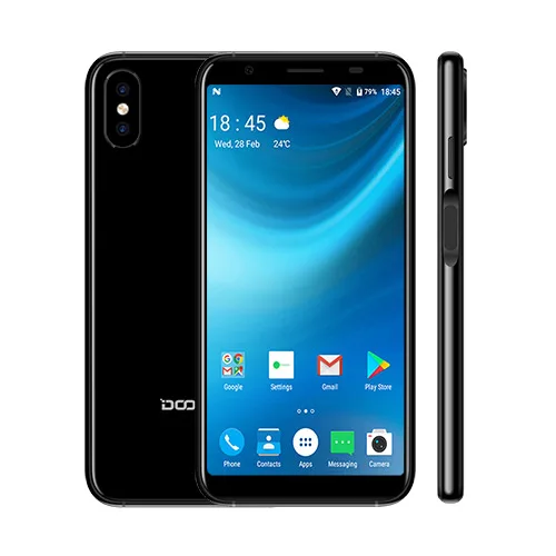 Новинка DOOGEE X55 смартфон 5,5 ''18:9 HD MTK6580 четырехъядерный 16 Гб rom Двойная камера 8,0 МП Android 7,0 2800 мАч боковой отпечаток пальца - Цвет: Black