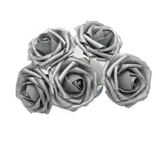 Искусственные цветы, серебряные розы, искусственные цветы из пены для невесты, свадебный букет, свадебная центральная часть украшения,, 100 шт