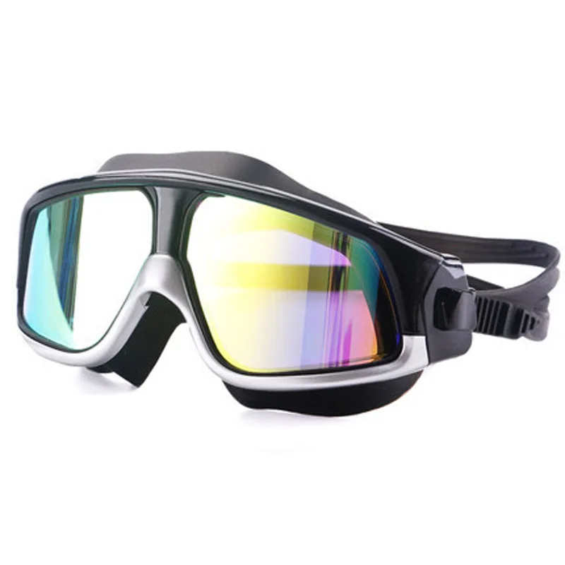 

Profession Plain Glass Large Frame Colorful Electroplated Swimming Surfing Diving Mask Anti-fog Waterproof Colorful Coatings Myo