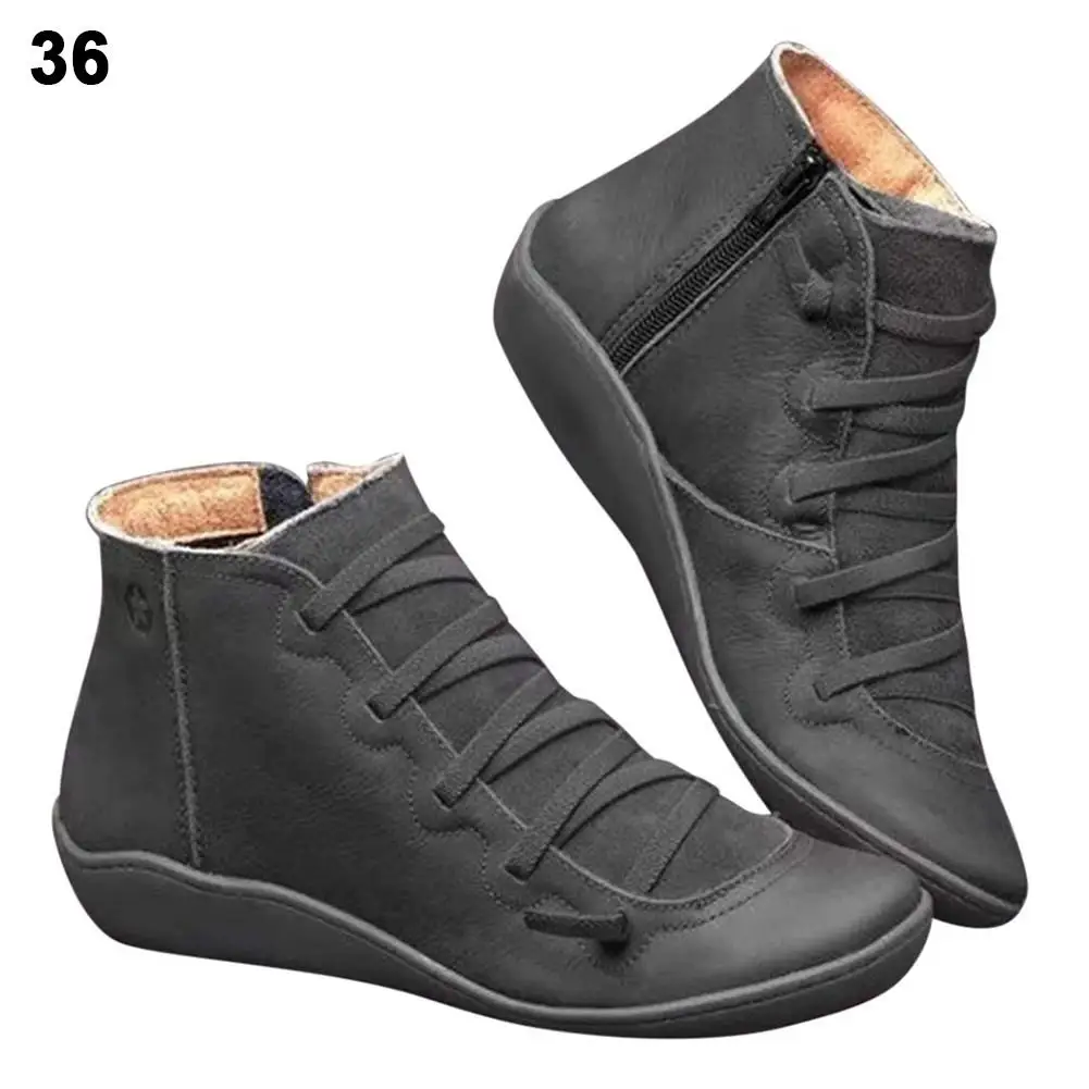 Женские кожаные ботильоны; женские осенне-зимние ботинки с поддержкой стопы; Женские ботинки в стиле панк; женская обувь на плоской подошве; botas mujer