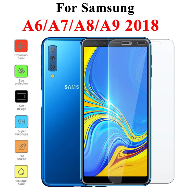 Защитное стекло на samsung A8 протектор экрана A6 Galaxy A7 закаленное Sansung Samsun A9 A 6 7 8 9 A750 Armor A82018