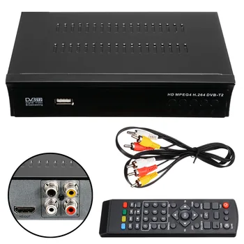 

Mayitr 1 Set High Frequency DVB-T/T2 Receiver Digital DVB T2 Tuner HDMI AV Cable HD TV Box With Remote Control