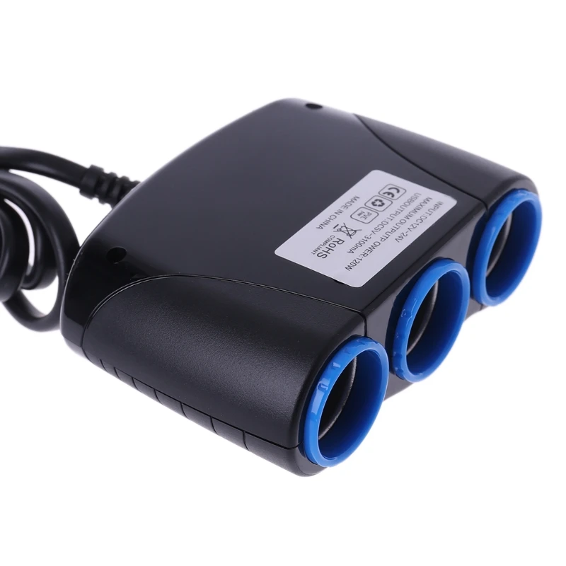 3.1A три USB Автомобильное зарядное устройство 3 прикуривателя адаптер гнезд для телефона DVR gps 28TE