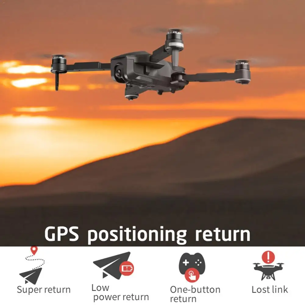 Складной Дрон с 4K HDR камерой, видео в реальном времени, gps позиционирование, возврат домой, 5G, Wi-Fi передача, умный Дрон с дистанционным управлением - Цвет: Black