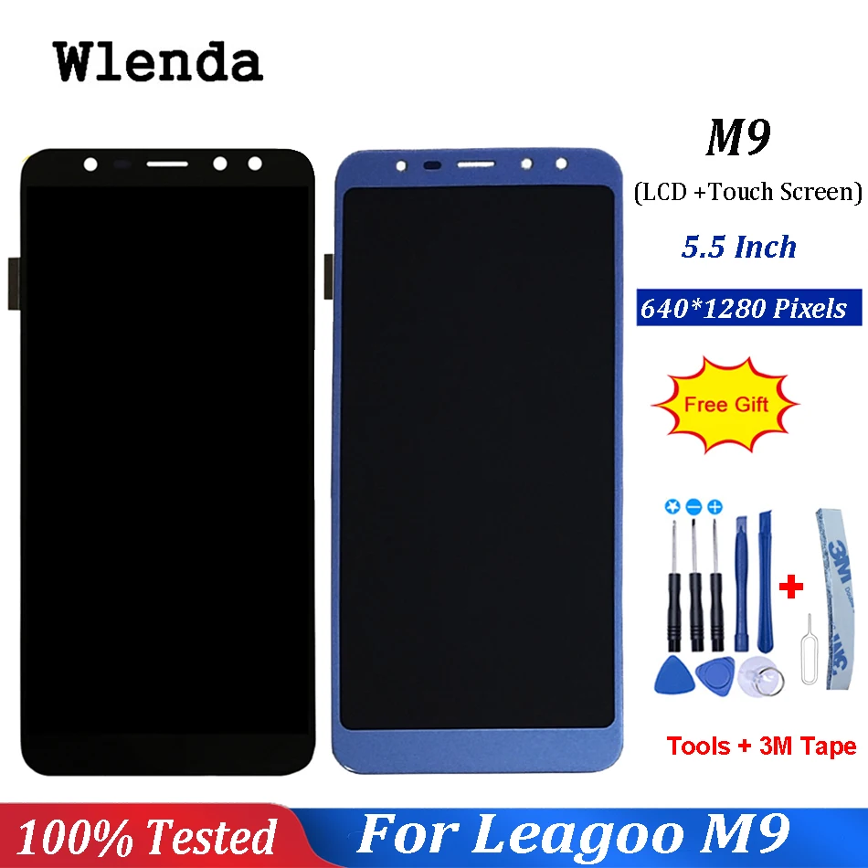Черный/синий 5 ''для ЖК дисплея Leagoo M9 + детали для фототехники Бесплатные
