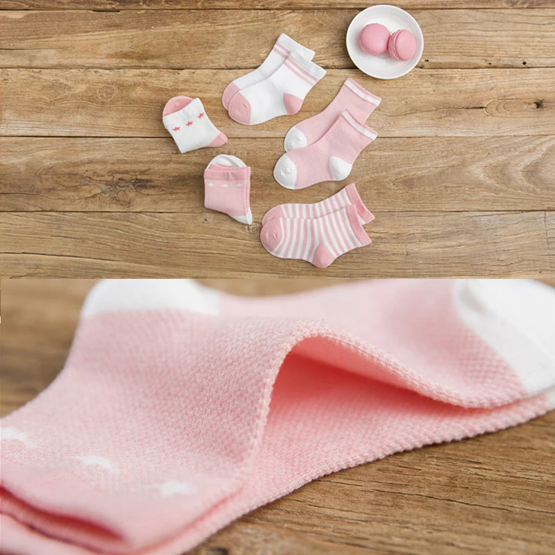5 Pairs Cotton Cute Lovely Sweet Baby Boy Girl Socks Cartoon Newborn Infant Toddler Kid Soft Sock Stars calcetines infantil