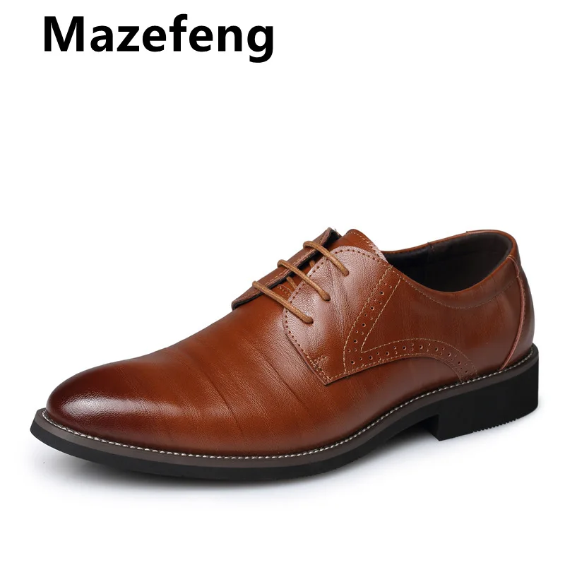 

Men Leather Formal Business Shoes Male Office Work Flat Shoes Oxford Breathable Party Wedding Anniversary Shoes Plus Size 48