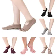 Для женщин Йога носки противоскользящие пять пальцев спинка силиконовые Нескользящие 5 носков носки балет танец Фитнес спортивные носки 668