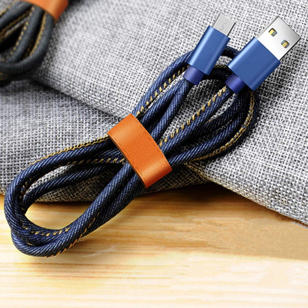 1 м/2 м подходит для IOS usb кабель для мобильного телефона джинсовый USB кабель для передачи данных type-c Android кабели для быстрой зарядки зарядное устройство для мобильного телефона
