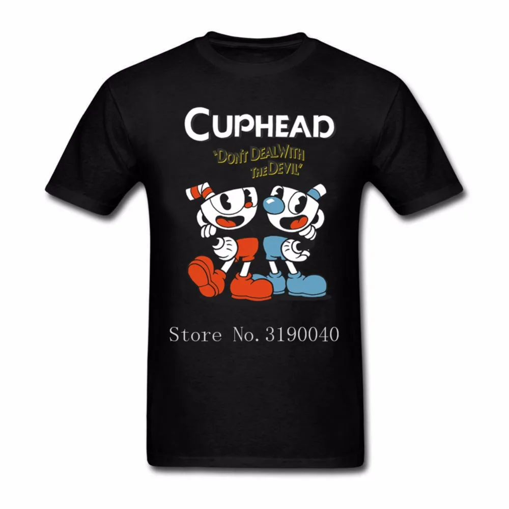 Cuphead игровые футболки мужские мягкие хлопковые круглый вырез для игры размера