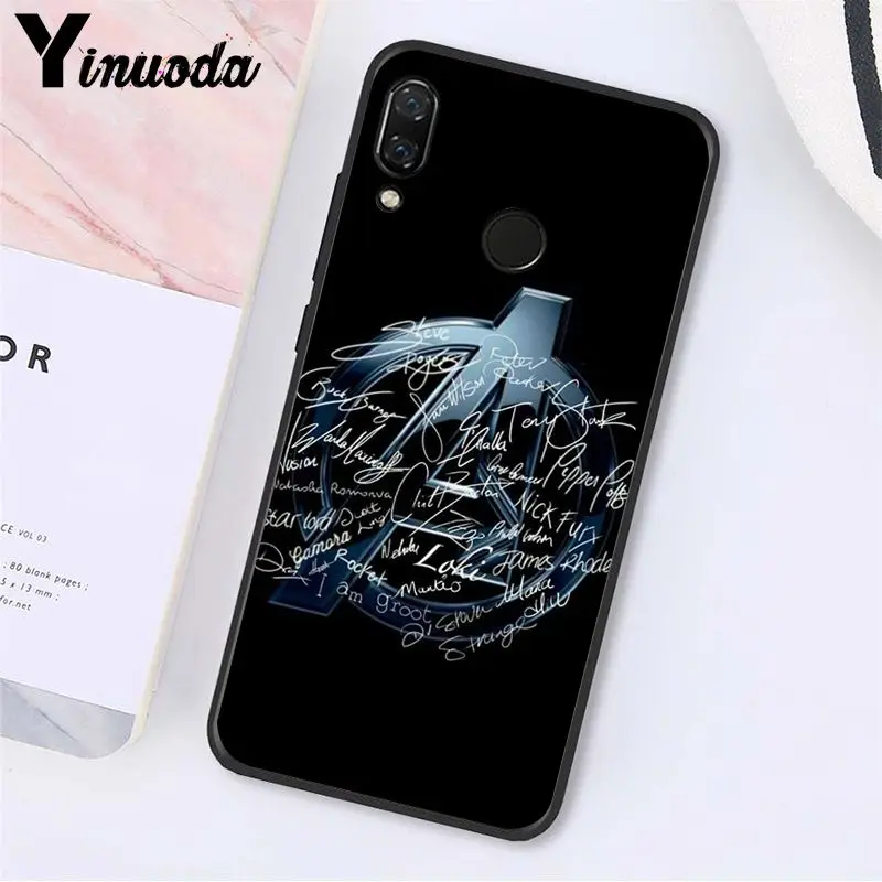 A7 Yinuoda Marvel Мстители логотип Железный человек паук чехол для телефона для Xiaomi Redmi Note 7 5 4 Redmi 5plus 6A Note4 4X A2 A2lite - Цвет: A7