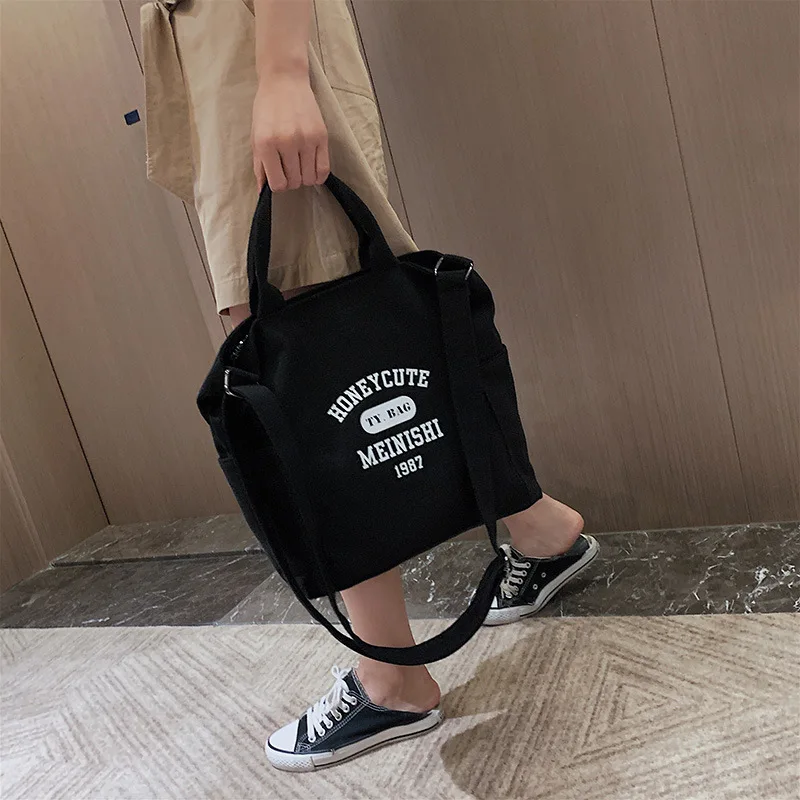 

New Arrival Bag Women's 2019 Popular New Style Korean-style Versatile Large Capacity Canvas Fashion Shoulder Bag Shopping Bag