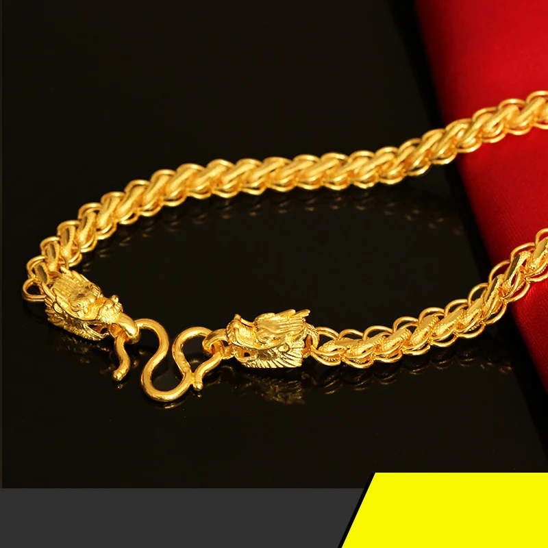 Rn 24k Pure Gold Necklace Real Au 999 