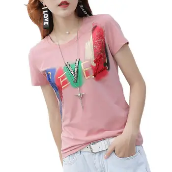 

Fashion Logo Printing T Shirts black Women's black Short Sleeve Fashion 100% cotton Female T-Shirts