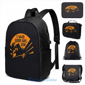 

Funny Graphic print DOTA 2 AXE I SAID GOOD DAY SIR USB Charge Backpack men School bags Women bag Travel laptop bag