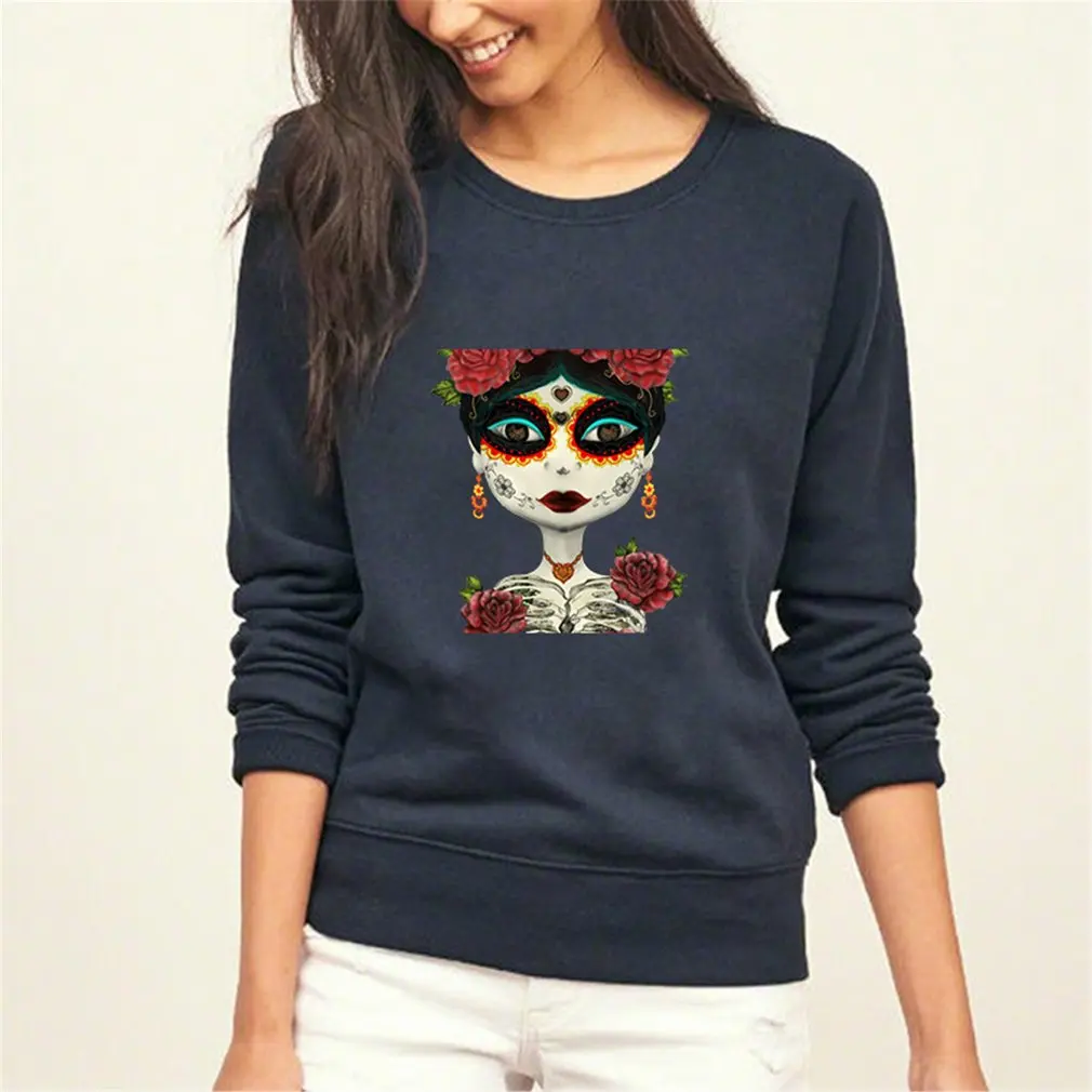 Catrina, женские железные пластыри с черепом, термопереводные наклейки, печатные моющиеся топы, платья, футболки, аппликации