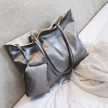 

New 2019 Composite bag Women Handbag Lady Bag shoulder Lager Capacity Tote bag Leather Black Classic Work Handbag for women Sac