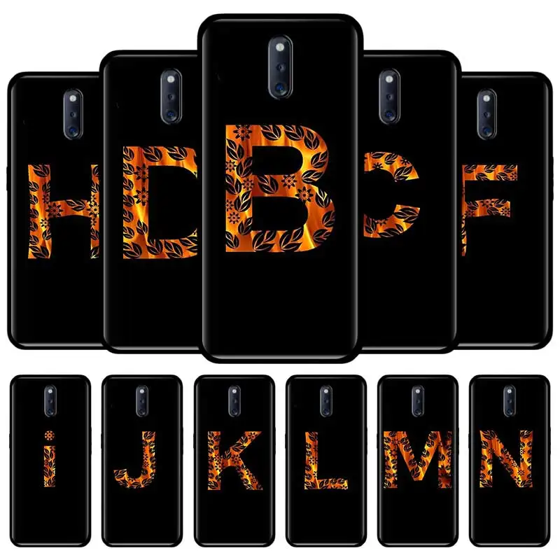 Letter C F D Case For Oppo A52 A72 A92s A5 A9 2020 A31 F15 Reno3 F11 Find X2 Neo Ace Black Tpu Phone Cover | Мобильные телефоны и