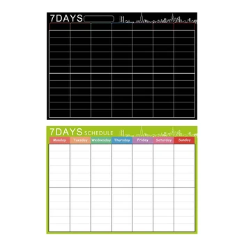 

2 Set Kids netic Dry Erase Planner Board for Refrigerator A3 netic Whiteboard Family Organize to Do List Toy Gifts Black &