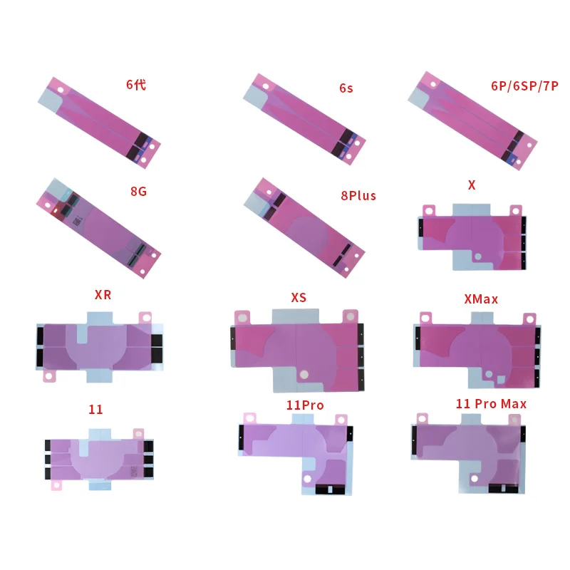 

10pcs/Lot Battery Adhesive Sticker For iPhone 11 Pro Max XS Max XR X 8 8P 7 7P 6S 6SP Battery Glue Tape Strip Tab Repair Part