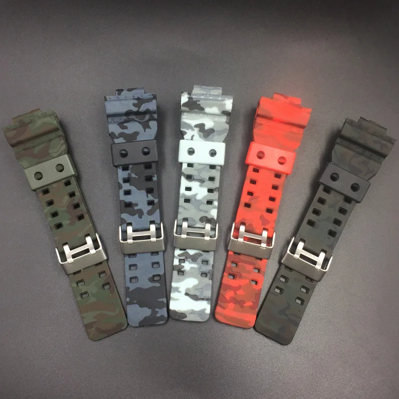 Watch Strap for Casio G-shock Rubber Resin Camouflage GA-110 100 120 GD120 Accessories Band | Наручные часы