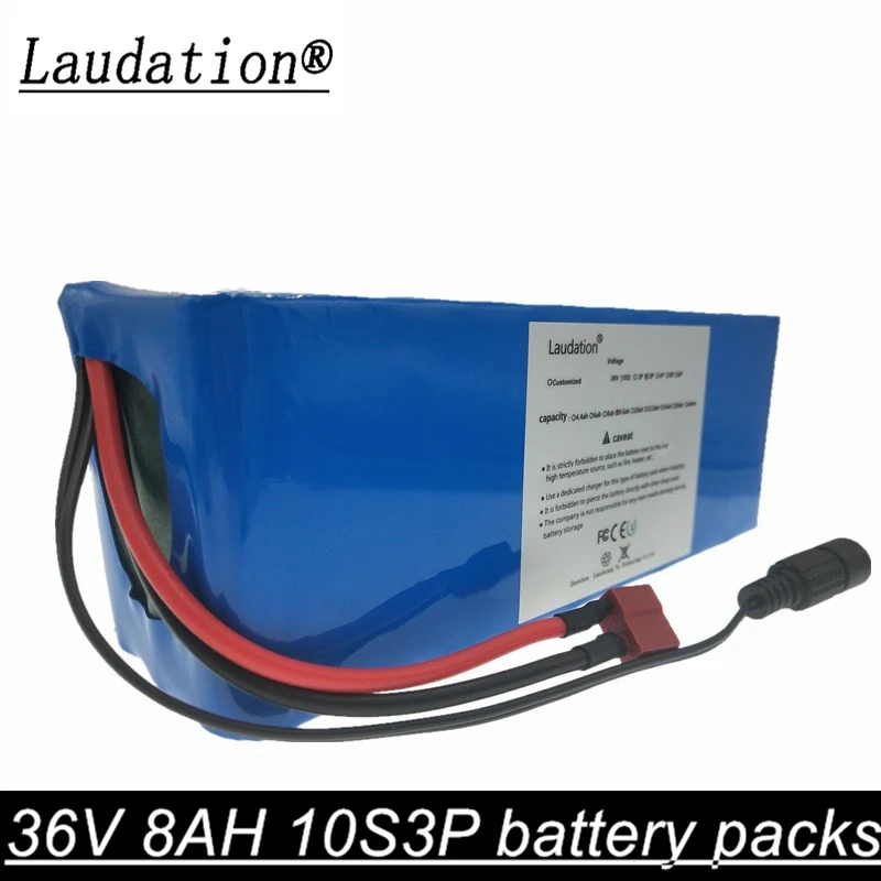 

laudation 36V 8AH 10S3P electric bicycle battery pack 18650 battery pack high Capacity Motorcycle Scooter with BMS no charger