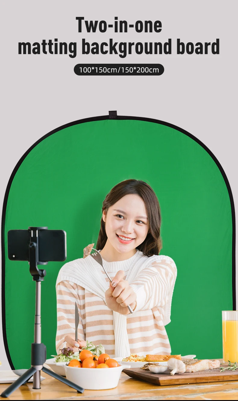 2 in 1 Green Blue Background Collapsible Screen Panel Backdrop Reflector for Pho