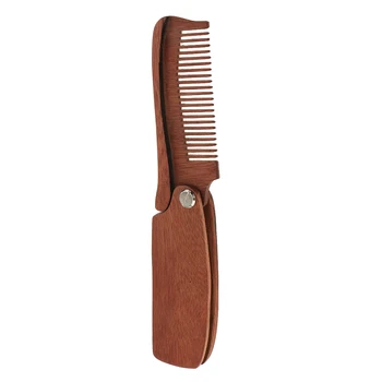 

Wooden Mens Folding Beard Comb Mustache Shaving Brush Shaping Template Pocket