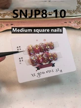  1 Pcs Nude Color nail tips Women Wearable Fake press on Nails Diamond Short Round Full Cover artificial nails with Glue SNJP8 