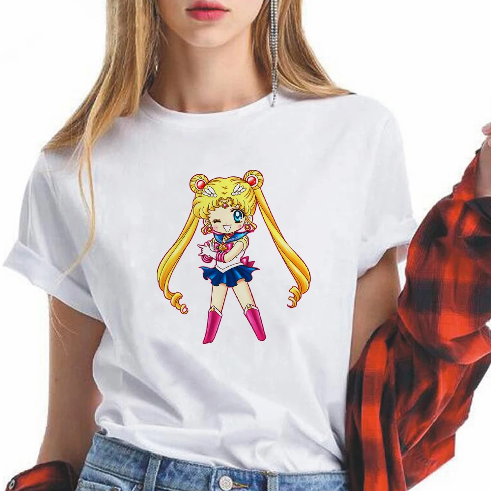 

Sailor Moon Tshirts Summer Top Koe Knuffelen Funny Girls Can Do Anything Workout Gym Streetwear Shirt Woman Kawaii Fashion