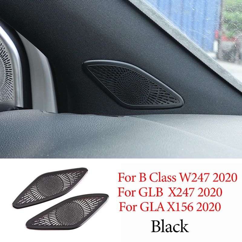 Color Name : Silver Yuanyuan Alloy Car Stickers Interior A-Pillar Speaker Net Cover Fit for Mercedes Benz B GLB Class W247 X247 2019 2020 