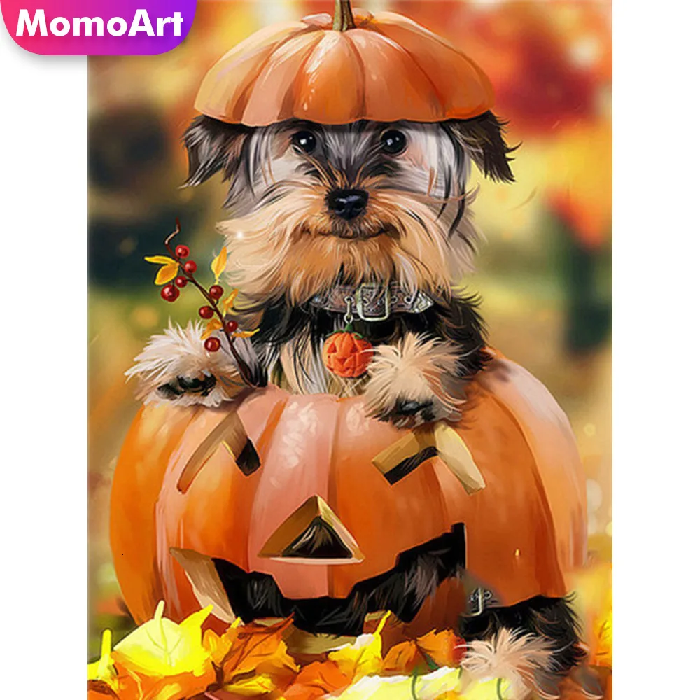

MomoArt 5D Diamond Painting Halloween DIY Full Drill Square Rhinestone Animal Embroidery Cross Stitch Home Decoration