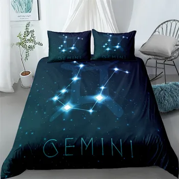 

gem zodiac signs june bedding set king queen double full twin single size duvet cover pillow case bed linen set
