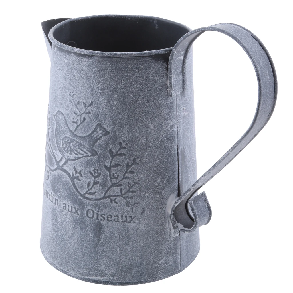 Retro Metal Watering Can Vintage Ornaments Metal Craft Vase Home Garden