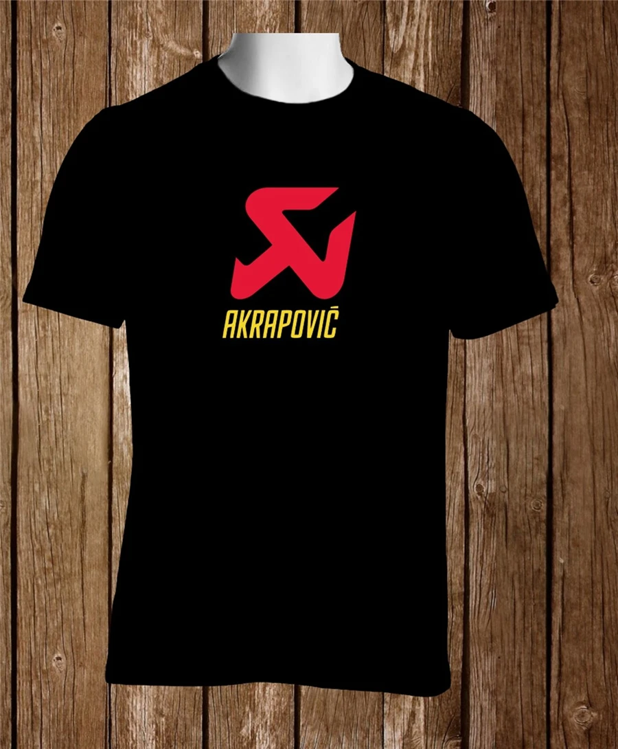 Black T-Shirt Akrapovic Motorcycles Exhaust Logo Tshirt S to 3XL Loose Size top ajax funny Tee Shirt | Мужская одежда