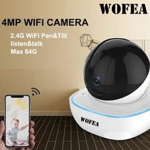 WOFEA 1080 P/4MP wifi IP камера, беспроводная камера видеонаблюдения HD AI CCTV камера с автоматическим отслеживанием сигнала Aare/cordon P2P ночного видения iCSee