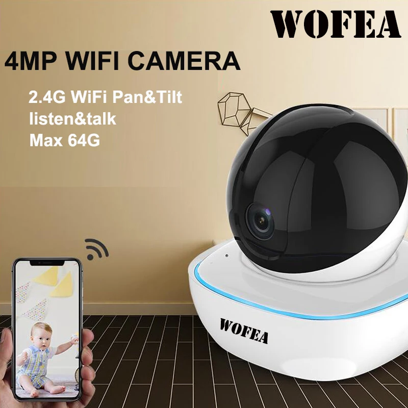 Cena WOFEA 1080 P 4MP WIFI kamera IP bezprzewodowy nadzór HD AI kamera telewizji przemysłowej Auto Track alert Aare cordon P2P noktowizor iCSee