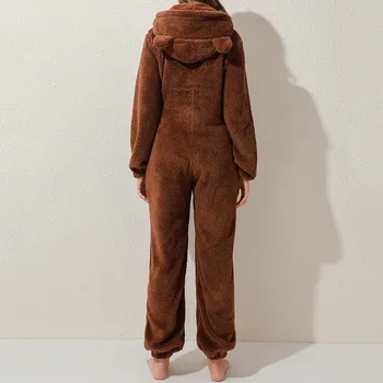 

Muyogrt Women Pajama Sets Autumn Winter Flannel Cartoon Warm Pyjamas Cute Hooded Pyjamas Homewear Female Girls Sleepwear