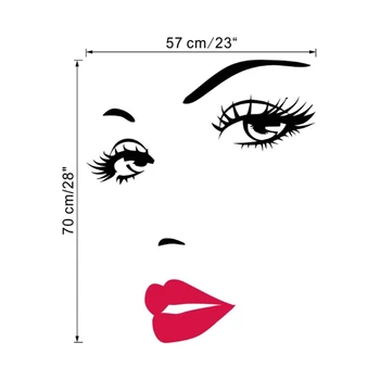 

New Wall Sticker Beauty Red Lips Figure Vinyl Home Decoration Painted Pattern Decal